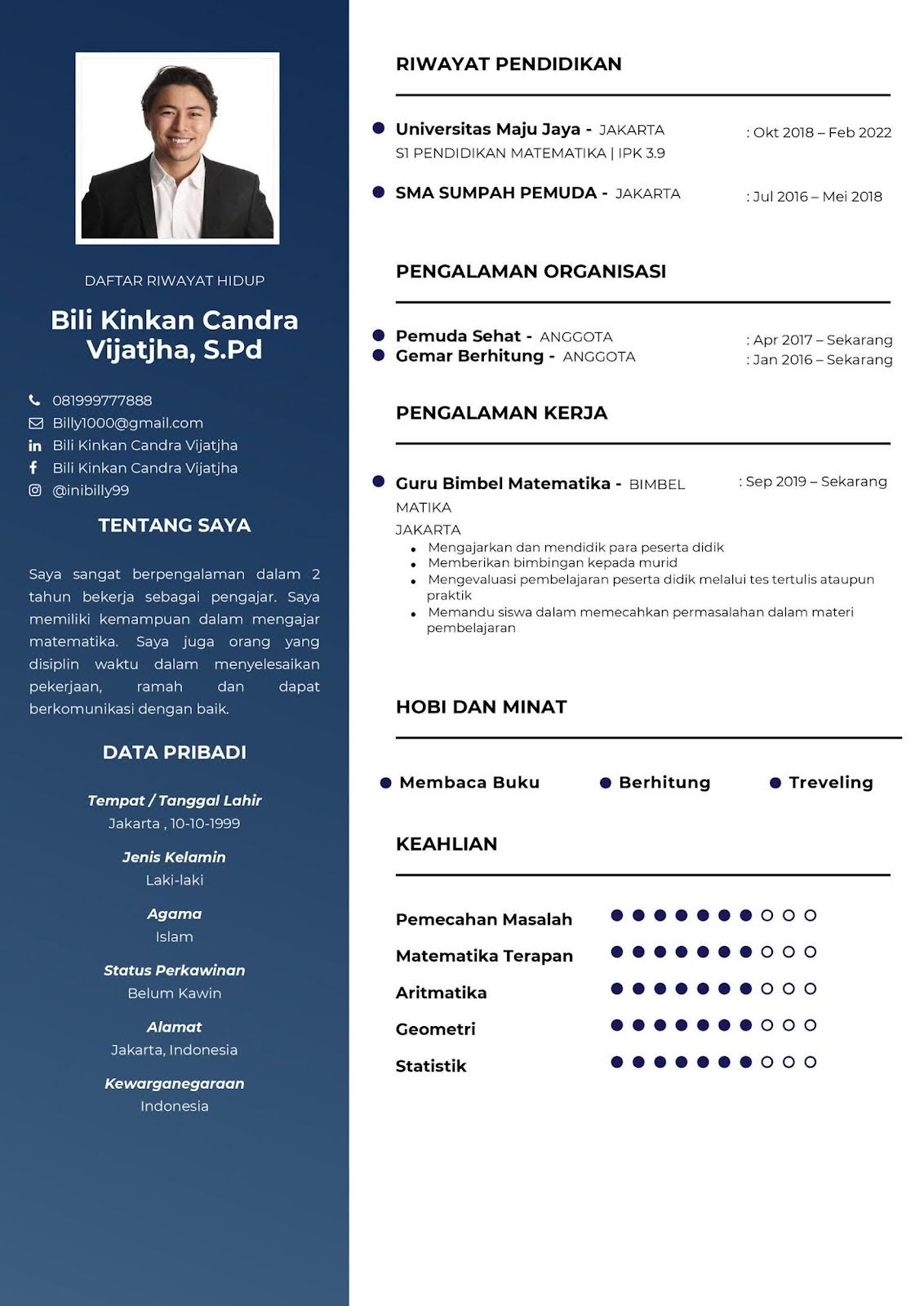 Contoh CV Guru